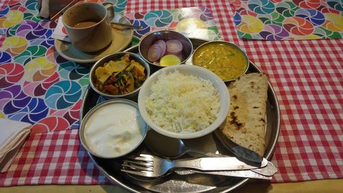 Close-up of served food