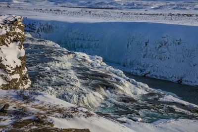 Scenic view of sea during winter