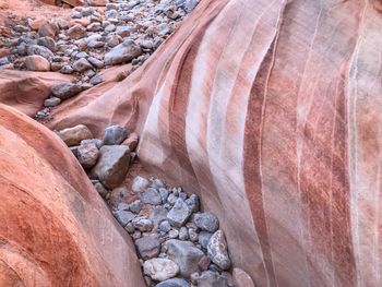 Striped boulders in valley of fire state park