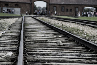 Surface level of railroad tracks before auschwitz-birkenau ll 