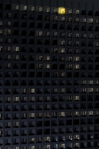 Full frame shot of illuminated building at night