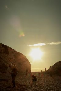 Sun shining through rocks