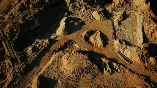 High angle view of rock formations