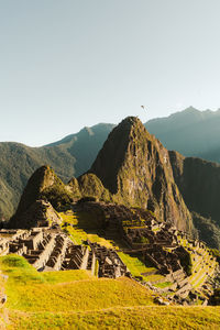 Scenic view of mountains against clear sky