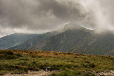 Scenic view of mountains against sky