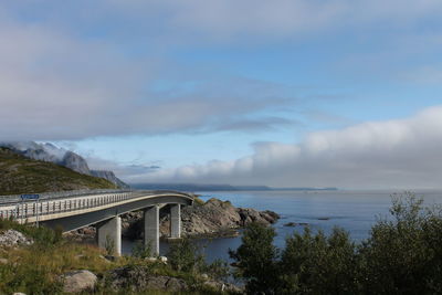 Bridge over river against sky