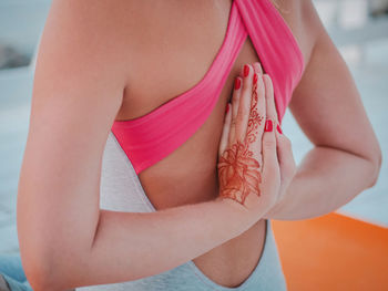 Close-up of woman hands