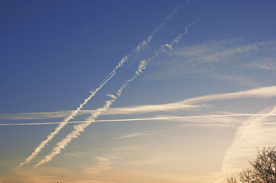 Low angle view of vapor trail in sky