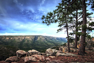 Scenic view of mountains against sky