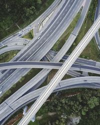 Aerial view of multiple lane highway