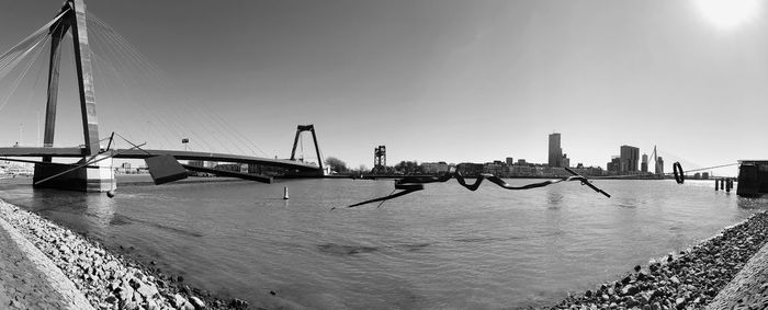 Bridge over river in city
