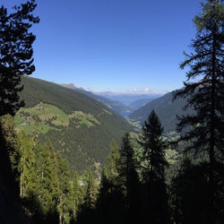 Scenic view of mountains against clear sky