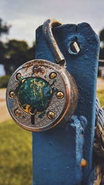 Close-up of rusty machine part