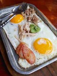 Close-up of food in plate on table