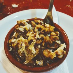 Close-up of dessert served in bowl