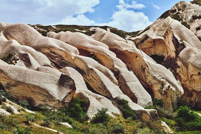Rock formations against sky