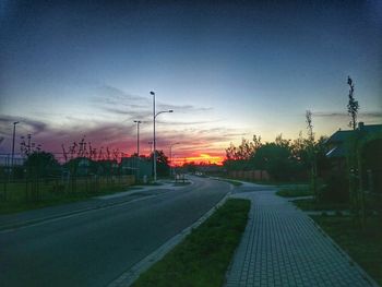 Empty road at sunset