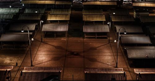 Low angle view of illuminated building