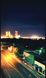 Road in city at night