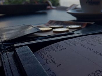 Close-up of open book