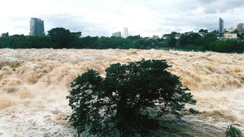 Scenic view of flowing river