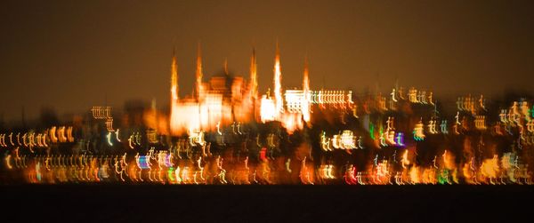 View of illuminated building