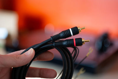 Close-up of hand holding camera