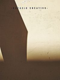 Close-up of text on wall