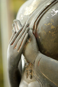 Close-up of statue of metal