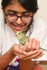 Portrait of girl wearing eyeglasses