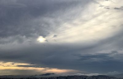 Low angle view of clouds in sky during sunset