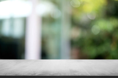 Close-up of railing against blurred background