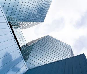 Low angle view of modern building against sky