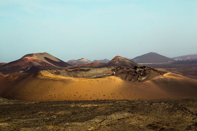 Scenic view of mountains against clear sky