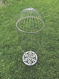 High angle view bird cage diy