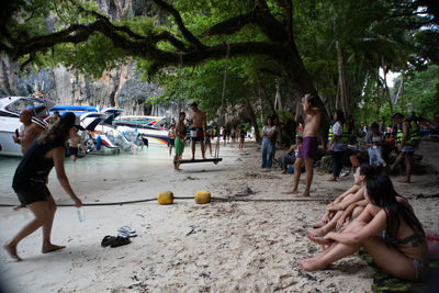 Group of people on beach