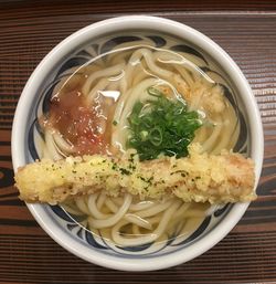 Directly above view of food in bowl