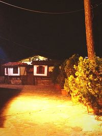 Illuminated built structure at night