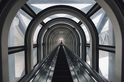 Low angle view of escalator in modern building