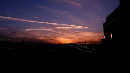 Buildings at sunset