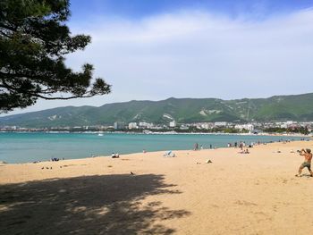 Scenic view of beach against sky