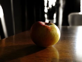 Close-up of apple on table