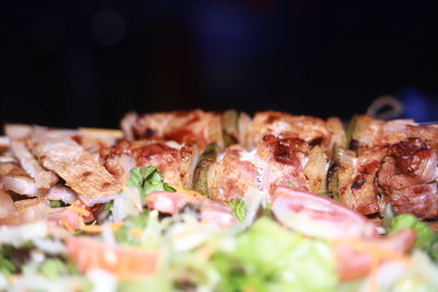 Close-up of food served in plate