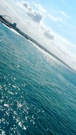 Aerial view of sea against sky