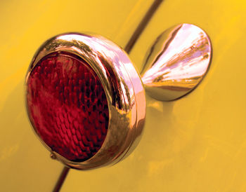 Close-up of crystal ball on table