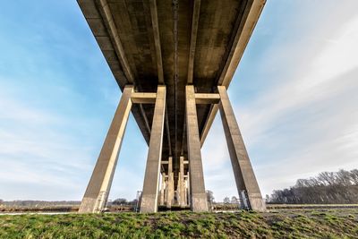 Low angle view of bridge against sky