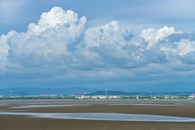 Gaomei wetlands area, a popular scenic spots in qingshui district, taichung city, taiwan