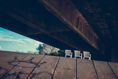 Low angle view of bridge against sky