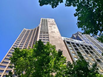 Low angle view of modern building against sky