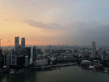 Aerial view of city at waterfront